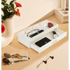 HofferRuffer Valet Jewelry Tray Organizer with Drawer, Faux Leather Storage
