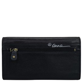 Anna by Anuschka Ladies Hand Painted Leather Trifold Purse Organizer Paris at Night One Size