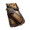 Leather Phone Belt Holster and Knife Holder Hand Tooled Handmade