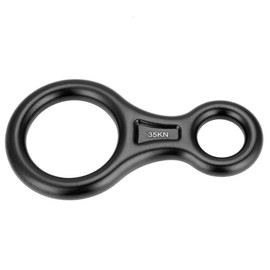 Climbing Rappel, Aluminum Alloy Peak Rescue Terminal 8 Descender Belaying Rappelling Equipment Carabiner Rock Rappelling Gear 35KN Maximum Breaking Strength(Black)