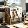 WHEARTED Extra Large Magazine Rack Floor, Farmhouse Magazine Holder,Magazine Storage
