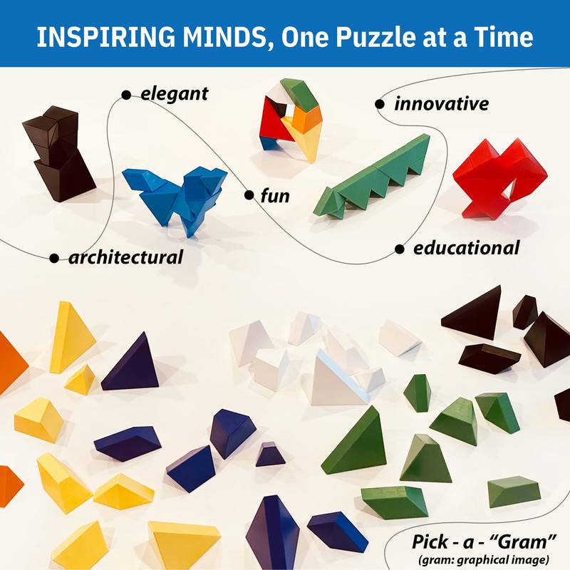 Pickagram Tangram 3D Magnetic Puzzle for Kids (8-12), Adults &