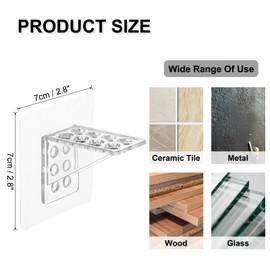 uxcell 30 Pcs Plastic Shelf Support Peg, Punch Free Self Adhesive Bracket, Clear Partition Pin for Furniture Kitchen Cabinet Book Shelves Closet Brackets Clapboard Layer(Large Size)