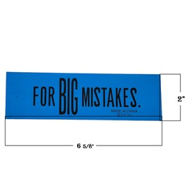 Zugar Land Huge 6.75" [for Big Mistakes.] Colorful Rubber Pencil Erasers. Rectangular Shape. (4 Pack (4 Colors))