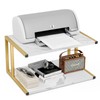 XBurmo Printer Stand with 2 Tier Wood Printer Shelf Desktop