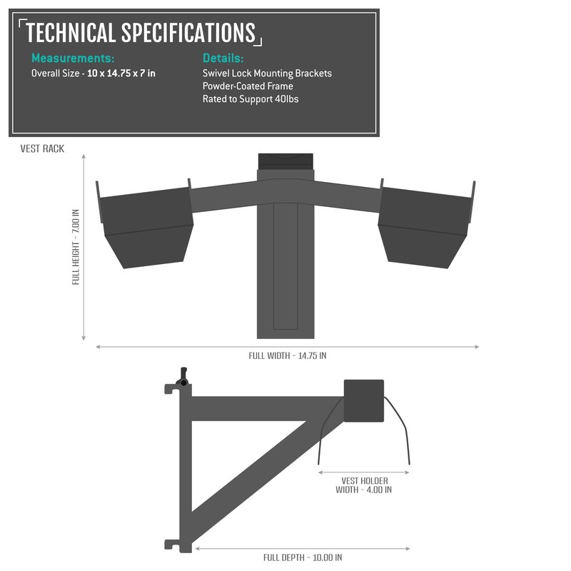 Savior Equipment Wall Rack System Tactical Vest Attachment Gear Wall