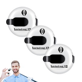 BOCAIDHK Golf Score Counter, White/Black, Mini Golf Shot Stroke Attachment Counter, Easy Operation, One Touch Return to 0 Clicker Clip, Up to 12 Shot Scores for Outdoor Sports, Golf, Bowling Score