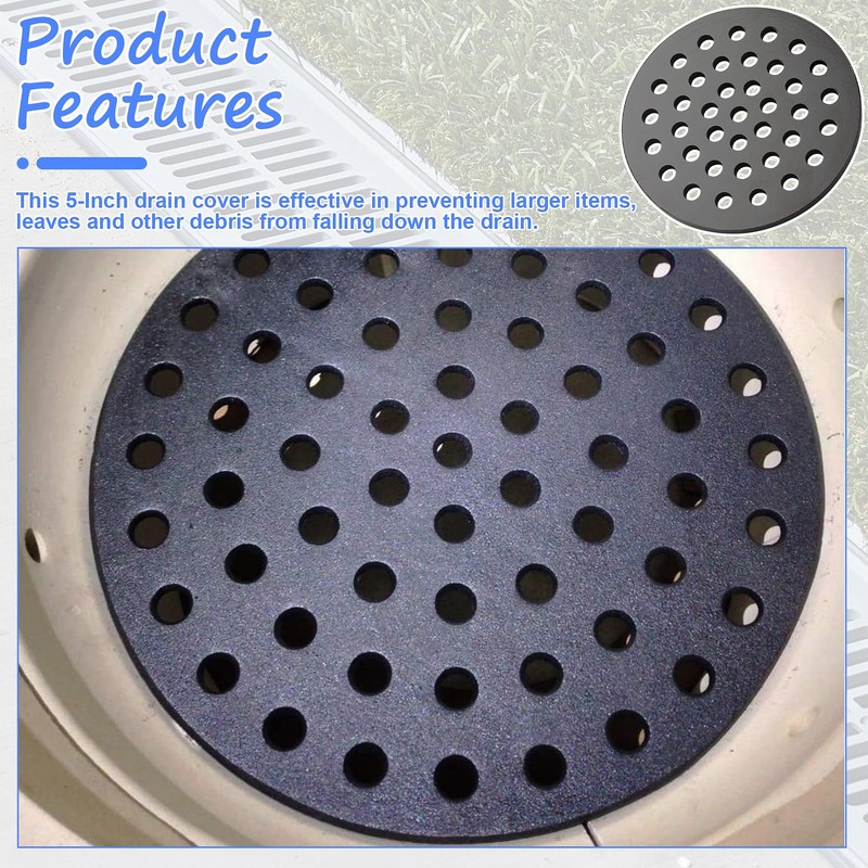 846-S3PK 5-Inch drain cover Cast Iron Strainer Epoxy Coated, Corrosion