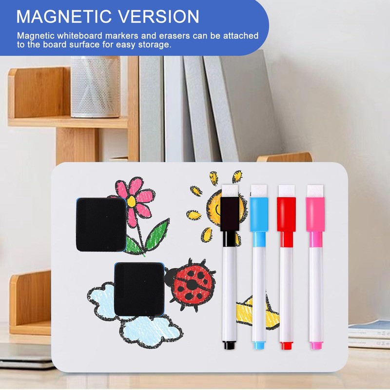 Small Whiteboard, 2PCS Double Sided Mini Whiteboard, 8.2x11.8 Inch A4