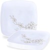 Blue Sky Gold Buds Elegant 6" Square Disposable Plastic Plates