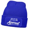 MoonWorks® Herren Beanie mit Patch Lieblingsgetränk Party Strickmütze Spruch Aufdruck