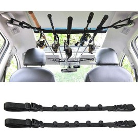 Vmorde 2-Piece Rod Carrier for Cars, Rod Holder, Holds 5 Rods, Fishing Rod Belt, Securing Inside Rod, Rod Band for Driving, Fishing Rod Holder, Car Storage