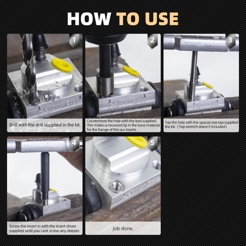 SENNMONN M10x1.5 Thread Repair Kit with 14mm Insert HSS Drill,