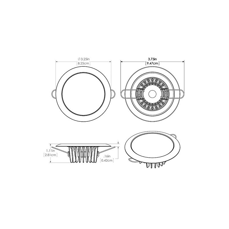 Lumitec Mirage LED Flush Mount Ceiling Down Light - Polished