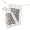 Lunarable Retro Fabric Pouch Set of 2, Composition at the