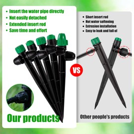30Pcs Drip Irrigation Emitters Sprayer with Lock Barbed for 1/4" Drip Irrigation Tubing Leak-Proof Adjustable Micro Spray Irrigation Drippers for (4-7mm) Garden Irrigation System (30PCS Mix Emitters)