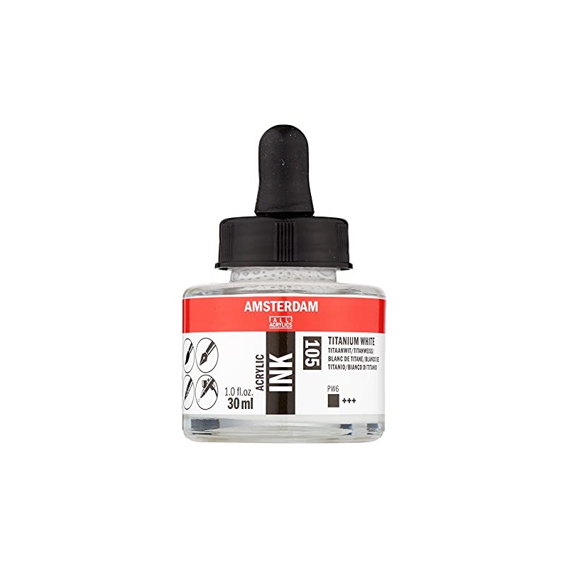 Amsterdam Acrylic Ink Bottle 30 ml Titanium White 105 (17201050)