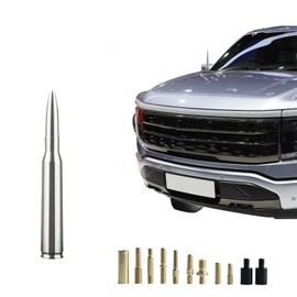 Car Antenna Replacement for Chevy Silverado and GMC Sierra Accessories Ford F150 F-150, Ford F150 Accessories | Truck Antenna F250 F350 | Motorcycle Antenna for Harley (Silver, 5.5in)