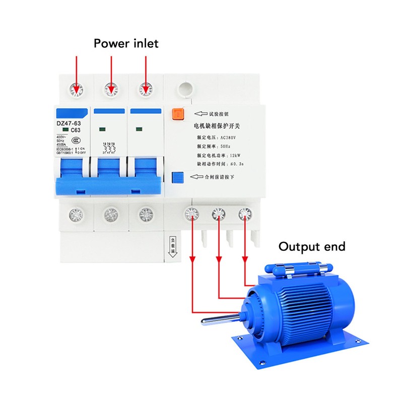 Phase Loss Protection Switch 3P 16A Rail Protector for Submersible