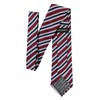 (リトリーズ) RETREEZ プレッピーストライプ柄 マイクロファイバー 織り生地 メンズ タイ ネクタイ - マルーンレッド&ネイビーブルー