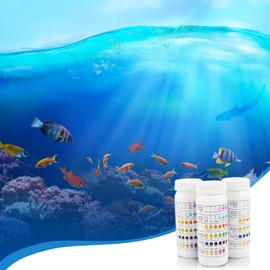 150 Strips Water Test Kit for Freshwater, 6 in 1 Pool Test Strips, Pond Fish Tank Test Strips Testing Total Hardness, Free Chlorine, Cyanuric Acid, pH and more