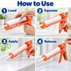 Blue Manual Caulking Gun with 10:1 Thrust Ratio, No-Drip Cartridge