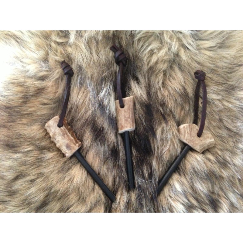 Lost River Leather Deer Antler Handled Ferro Rod/Fire Starter .8