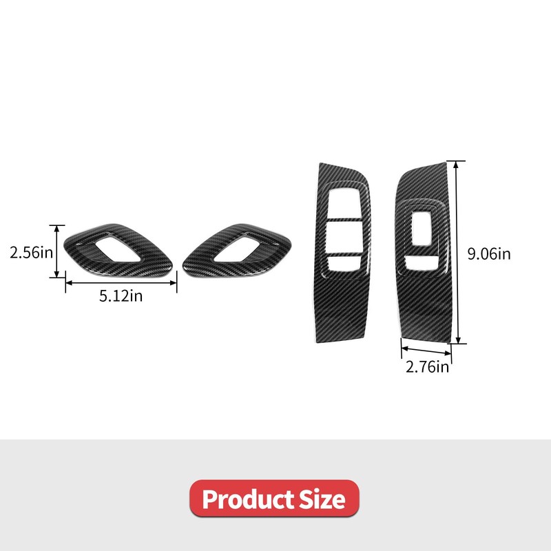 Jimen Fit for Dodge Challenger 2015-2023, 4PCS Inner Door Handle
