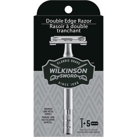 Wilkinson Sword - Maquinilla de afeitar de doble filo para hombre, Navaja + 5 hojas de afeitar