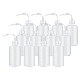 PATIKIL 12 Pcs Wash Bottle, 250ml 8oz Plastic Succulent Watering Bottle Lash Tattoo Rinse Wash Bottle with Narrow Mouth for Plant Eyelash Extensions Irrigation Lab RV Gap Cleaning (Clear)