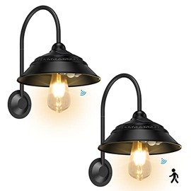 Solar Barn Lights Outdoor Aqonsie Solar Vintage Rustic Solar Chicken Coop Light with 3 Lighting Modes & Motion Sensor, Waterproof Outdoor Solar Wall Mount Light for Barn, Shed, Chicken Coop, Farmhouse