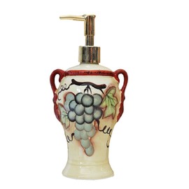 Tuscany Sonoma Grape Hand Painted Collection, Lotion/Soap Dispenser 8'H, 86388 By ACK