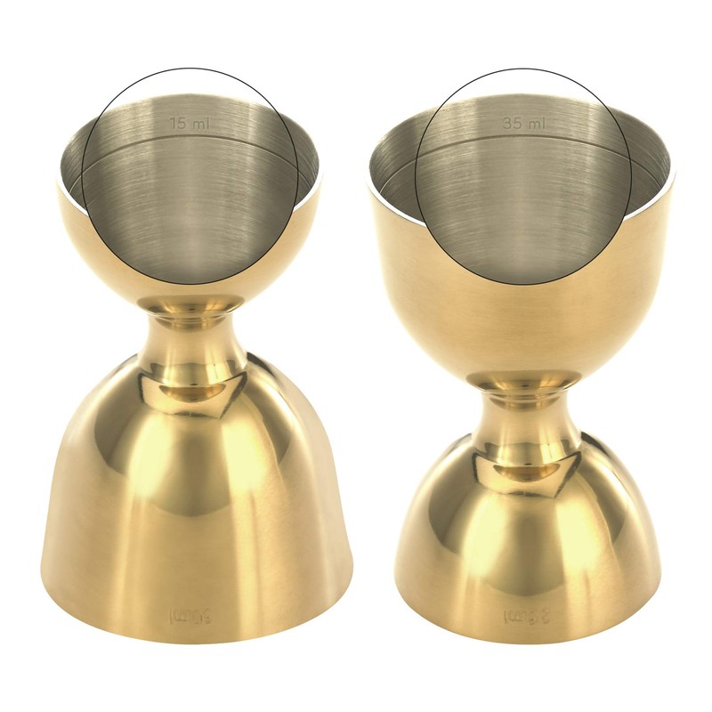 Barfly M37098GD Heavy-Duty Straight Rim Bell Jigger, 25 ml x