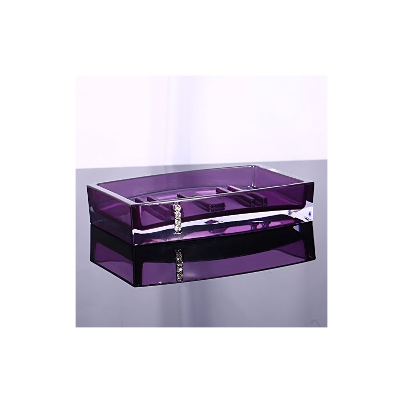 Juego de Accesorios de Baño Moderno de Acrílico Morado, 5