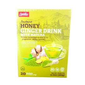 Lipatea Instant Honey Ginger Drink With Matcha By Lipatea 20x Sachets (18g x 20) Net Wt