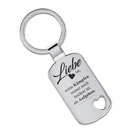 Lieblingsmensch Keyring Model: Love is when fighting is easier than giving up., Cut out heart, Classic