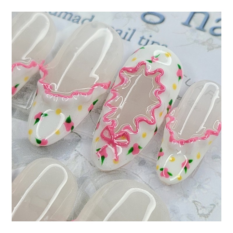 Provence Runner Handmade Nail Tips - Stiletto L / 프로방스