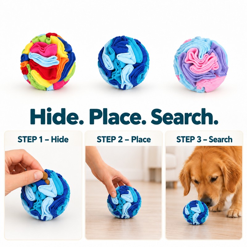 Dog Snuffle Ball for Nose Work – Interactive Treat-Hiding Slow