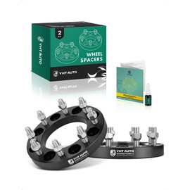 YHTAUTO 8x170mm Wheel Spacers 1 Inch Compatible with Ford F-250 Super Duty 1999-2002, Excursion 2000-2002 8 Lug Tire Spacers w/ M14x2 & 12.9 Grade Studs, 125mm Center Bore 2PCS Black