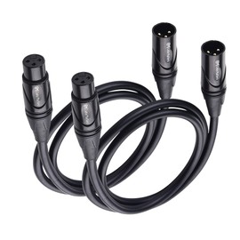 Cable Matters 2-Pack Premium XLR to XLR Microphone Cable - 0.9m, Oxygen-Free Copper (OFC), Speaker/Mic Cable Male to Female
