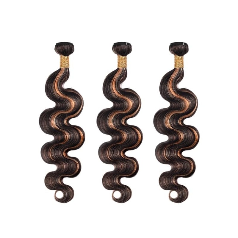 Highlight Bundles Human Hair Brown Body Wave Hair Weave 20