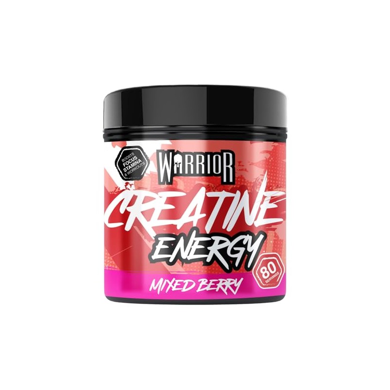 Warrior Creatine Monohydrate Powder + Energy 360g (80 Servings) –