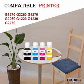 FIRSTINK GI-21 G3260 G3270 Ink Bottles Compatible for 21 GI-21 GI21 Ink Refill Bottles Set Compatible for MegaTank G3270 G3260 G4270 G2260 G1220 G1230 G2270 Printer