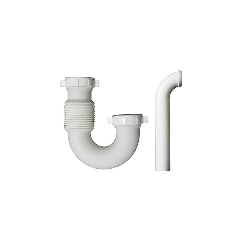 LEFITPA Replacement 1-1/2 Inch Flexible Accordion Design P-Trap with Nut