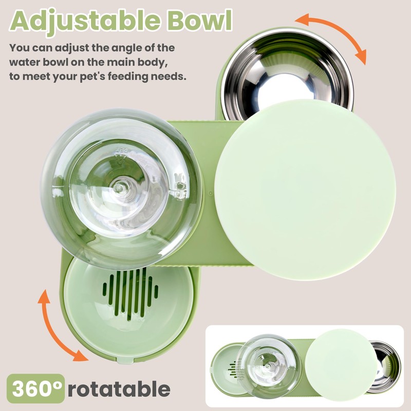 Automatic Cat Feeder Stainless Steel Water Dispenser Gravity Food Feeder