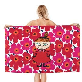 Asamike BTTK328 Bath Towel, Large, Popular, Moomin, Little My Towel, Microfiber Bath Towel, Quick Drying, Beach Towel, Fast Absorbent, Odor Absorbent, Fluffy, Texture, Durable, Bath Supplies, Four