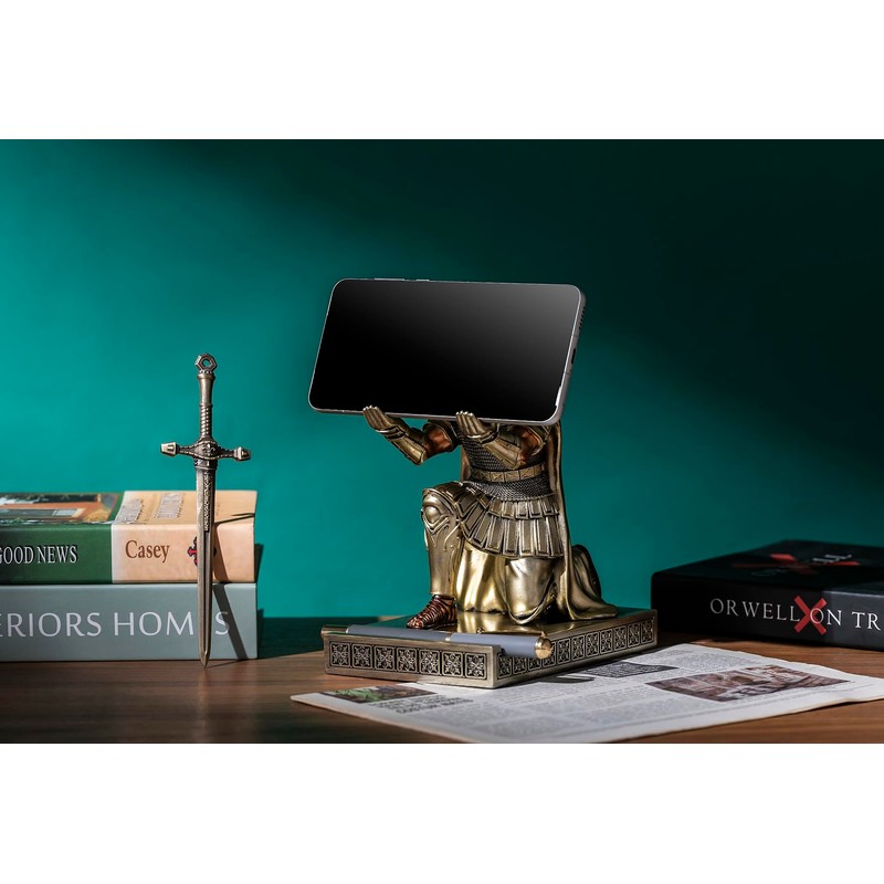 HDMbigmi Centurion Cloak Warrior Knight Pen Holder Mobile Phone Stand
