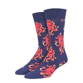 Socksmith Mens Socktopus Octopus Crew Socks Navy,10-13 (Men's Shoe Sizes 7-12.5)