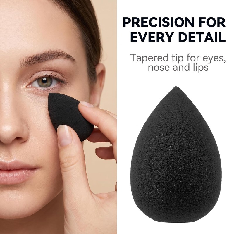 12 PCS Mini Makeup Sponge, Black Small Beauty Sponge Blender