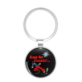 BKR Graphics keep on Truckin - cmyk w Stars and Disco Ball x 300 Metal Double Sided Key Chain Keychain